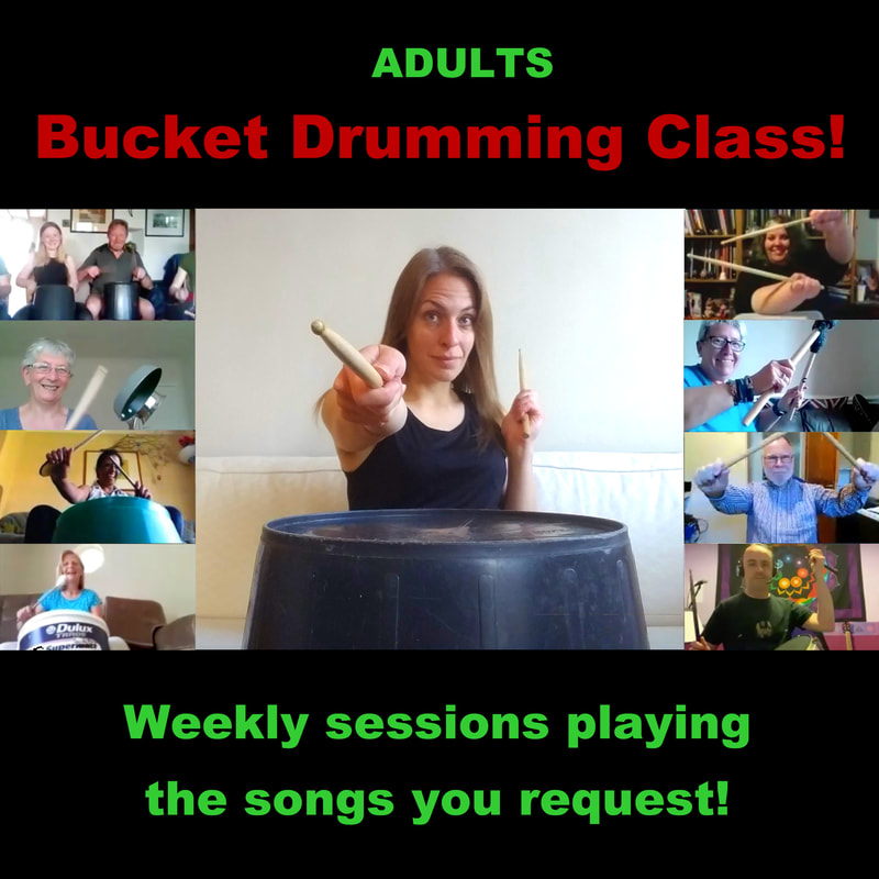 Zoom class adults bucket drumming percussion