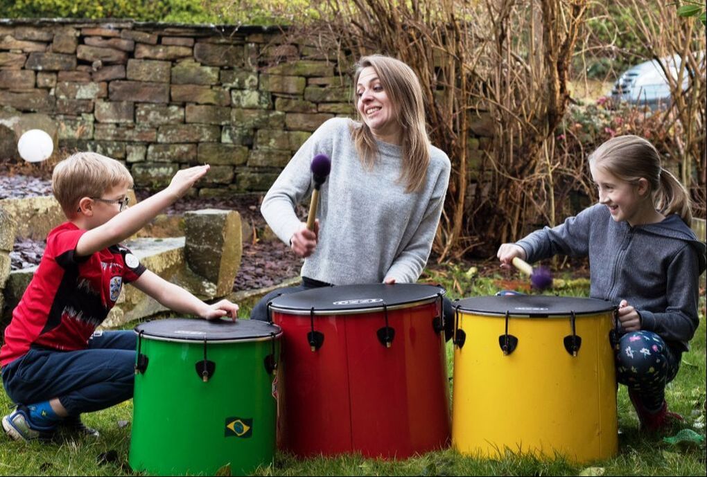 Samba Drumming for childrens party with Katie Mallard